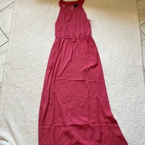 Nicole Miller Coral/hot Pink Maxi dress NWOT
